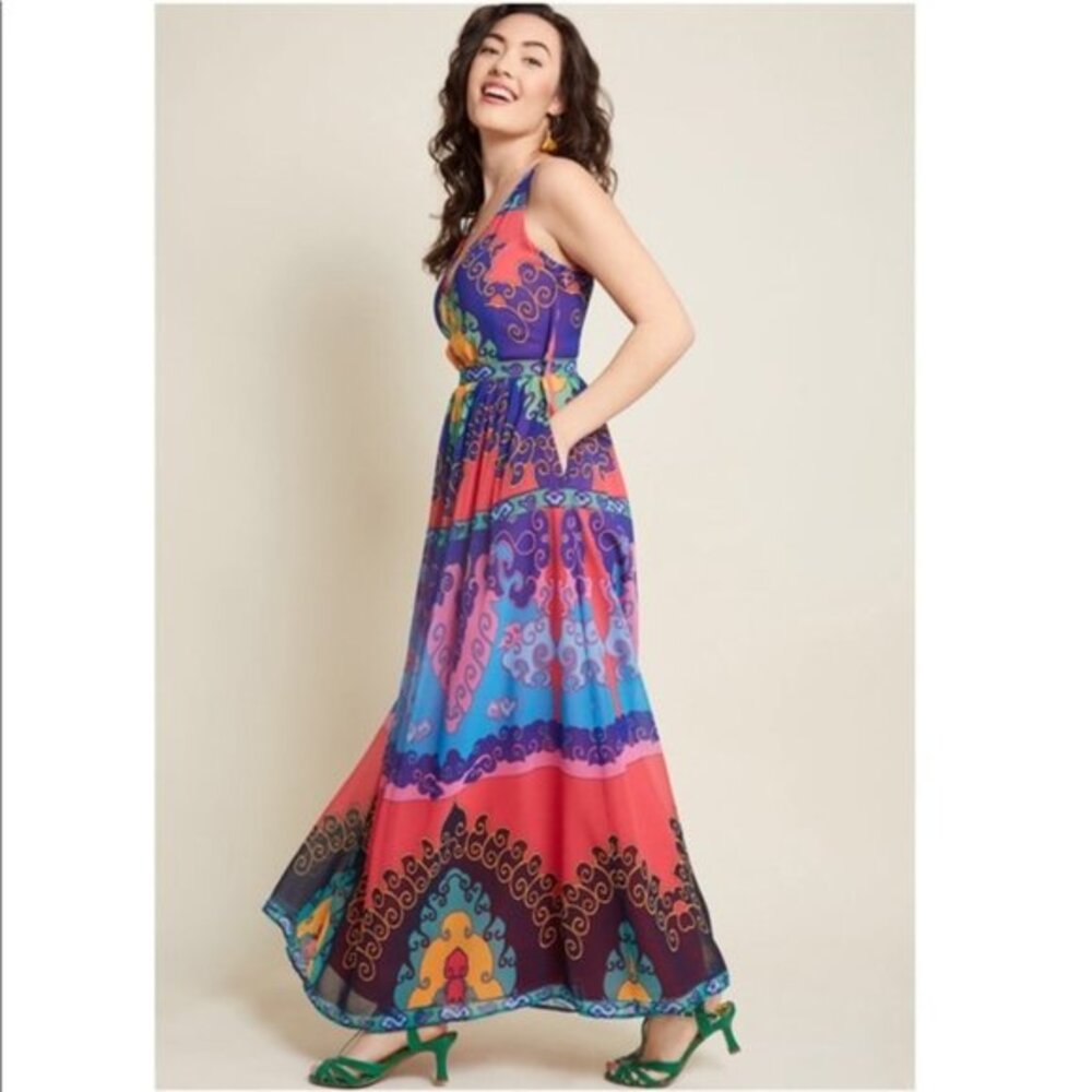ModCloth Muster the Length Maxi Dress in Indigo S